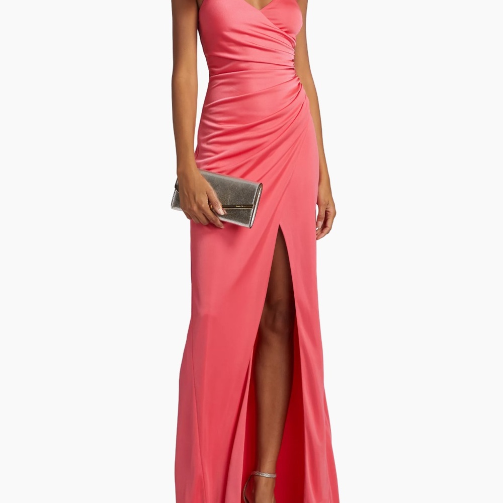 Monique Lhuillier Pink Sleeveless Sweetheart Maxi Dress
